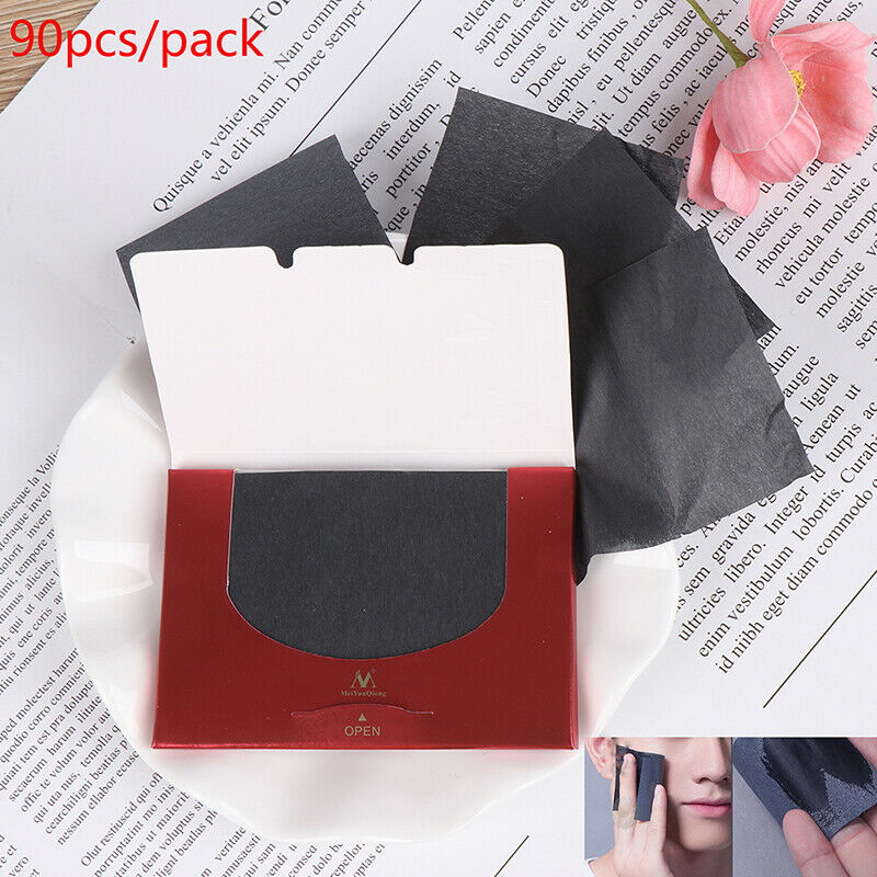 90Pcs/pack Bamboo Charcoal Oil Blotting Sheet Paper Oil Control Tissue Por.l8