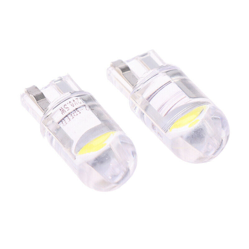 10PCS W5W T10 Glass Housing COB LED Car Bulb White License Plate Lamp Dome LigSJ