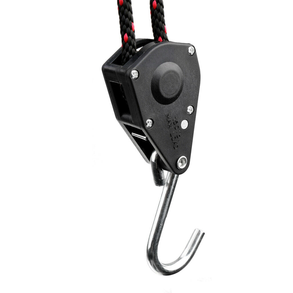 6mm x 2.5m Kayak Rope Ratchet Tie Down with Hooks Ratchet Strap Black