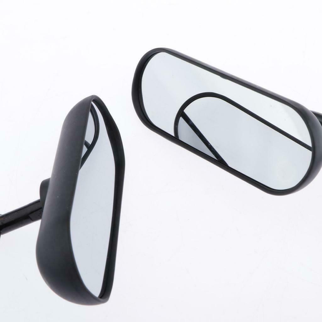 8mm/10mm Motorcycle Rectangular Handlebar Rearview Mirrors for Cruiser Chopper