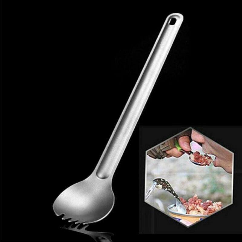Titanium Fork Long Handle Fork Outdoor Camping Spork Tableware Picnic Fo.l8