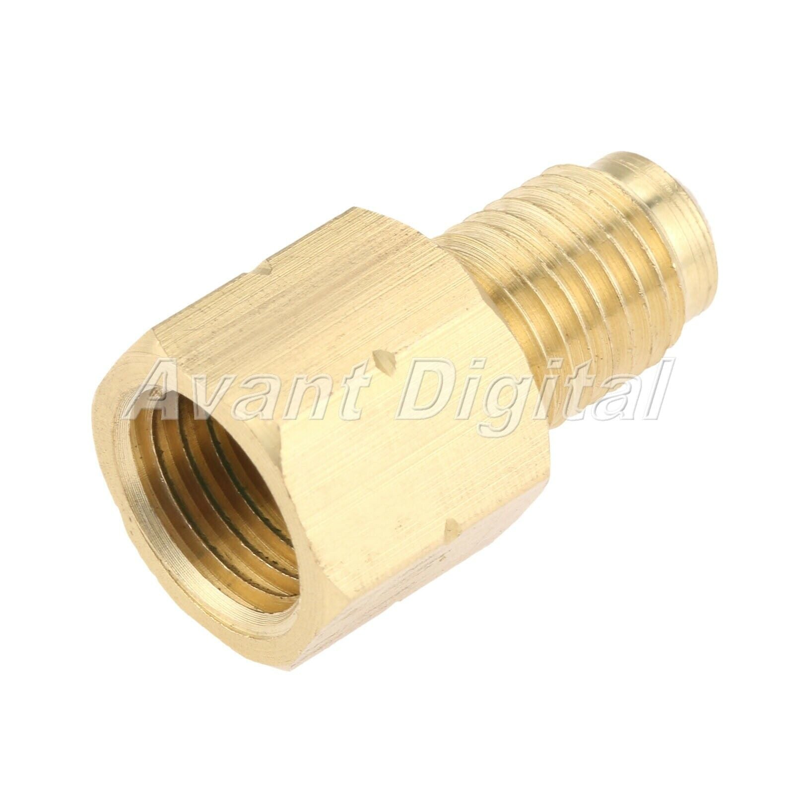 Vacuum Pump Adapter 1/2 Acme-LH x 1/4 Sae Male c/w Removable Valves Core R1234YF