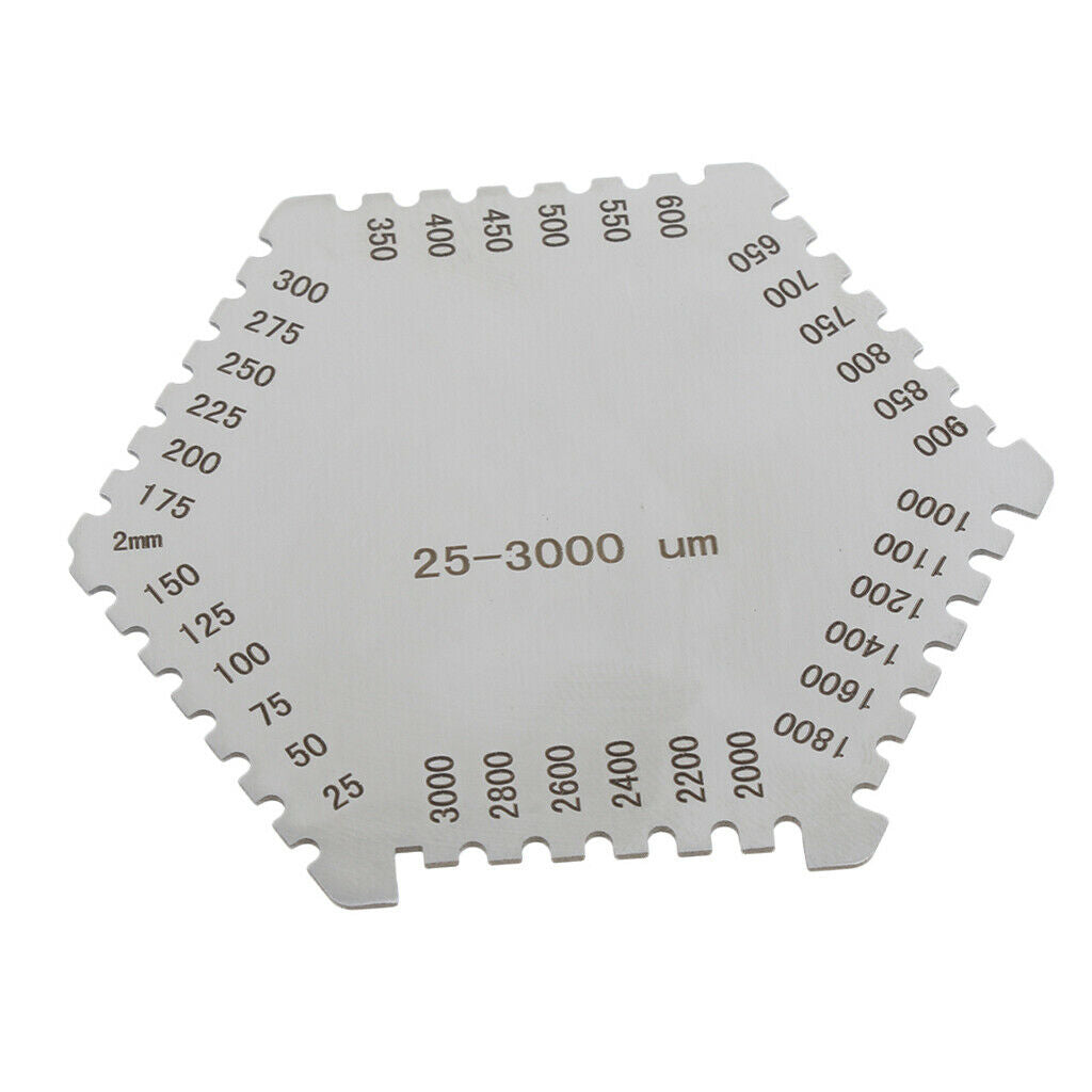 Precision Wet Film Comb Hexagonal Gauge Thinkness Gauge Pocket Gage 74x65mm