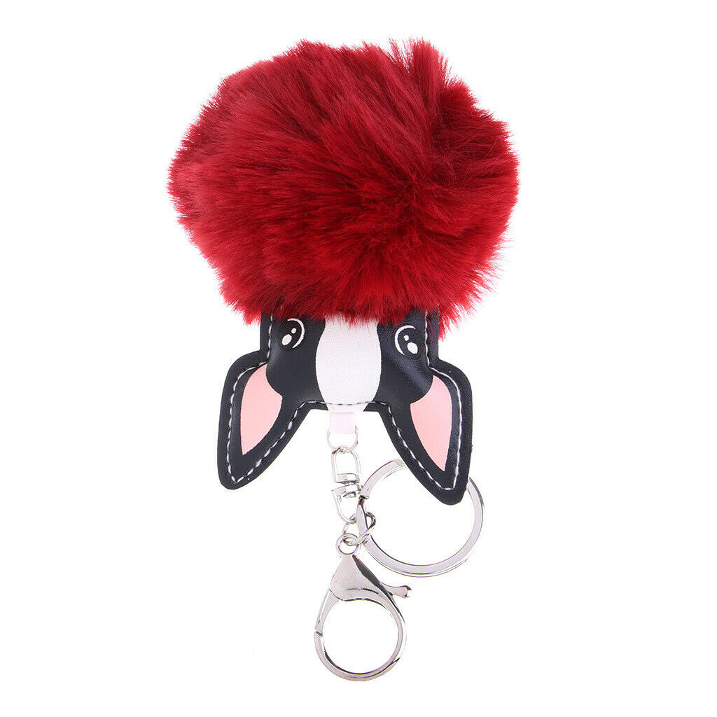 Puppy Dog Animal Cartoon Kids Toys Birthday Gift Pendant Keychain Wine Red