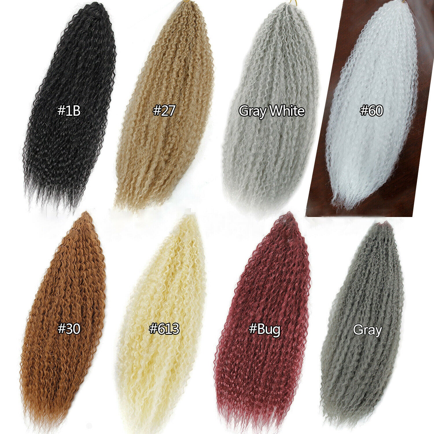 18" Synthetic Kinky Curly Crochet Hair Afro Curls Marley Braiding Hair Extension