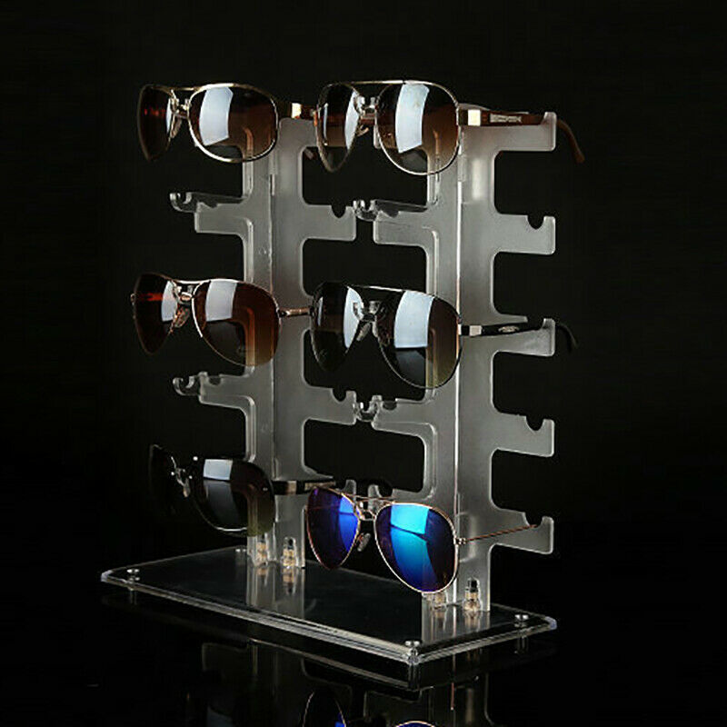 Two Row Sunglasses Rack 10 Pairs Glasses Holder Display Stand Transpar TnAPU KX