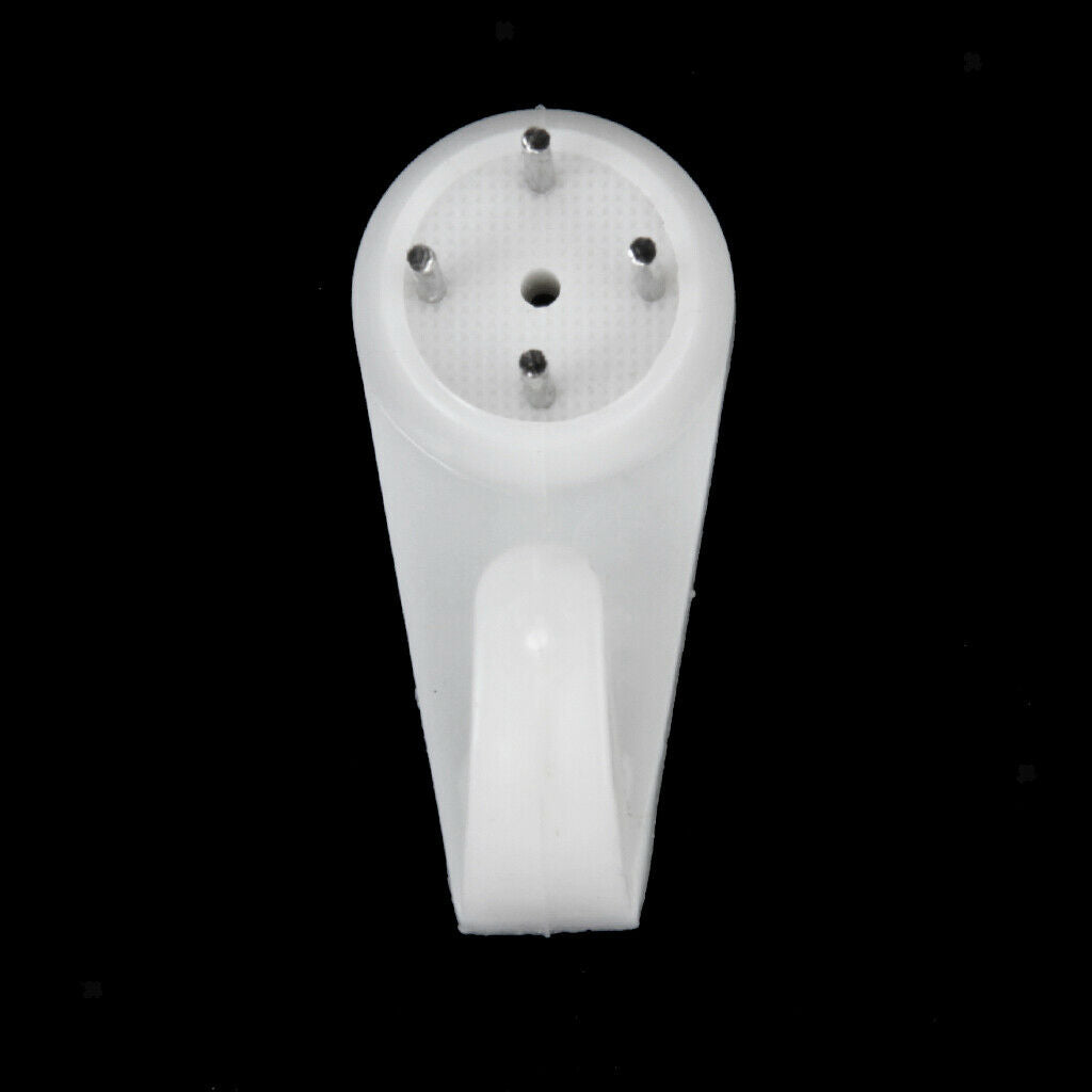 Plastic Hard Wall Picture Frame Hooks Hangers 4-Pin Pack of 40 Medium White