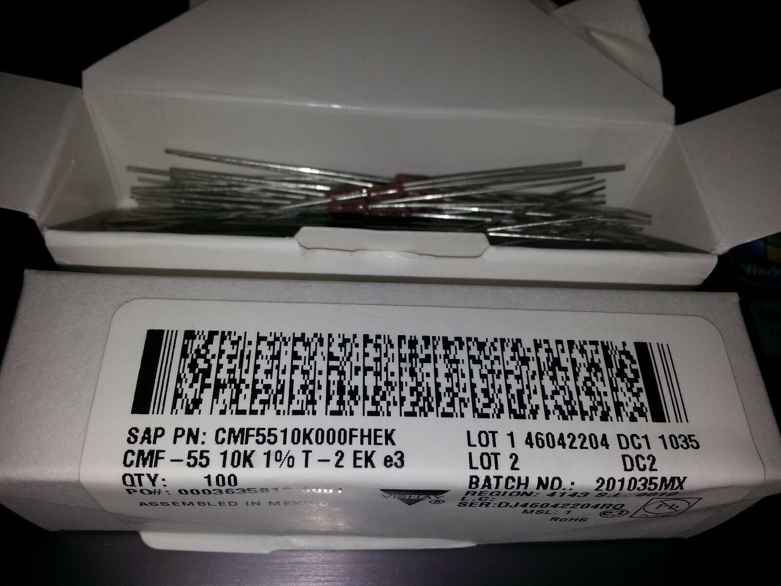 100pcs NEW DALE CMF5510K000FHEK 10K 1% HI END RESISTORS FOR HI_END AUDIO !