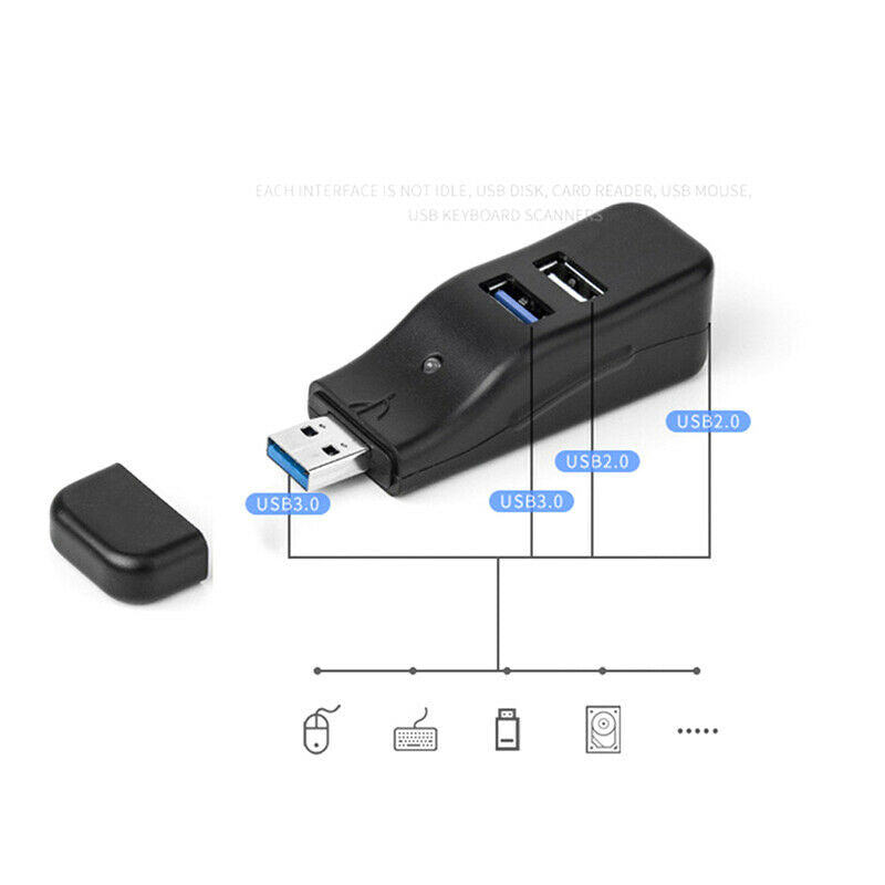 USB HUB 3.0 2.0 Adapter For Laptop PC High Speed 4 Ports Adapter Splitt.l8