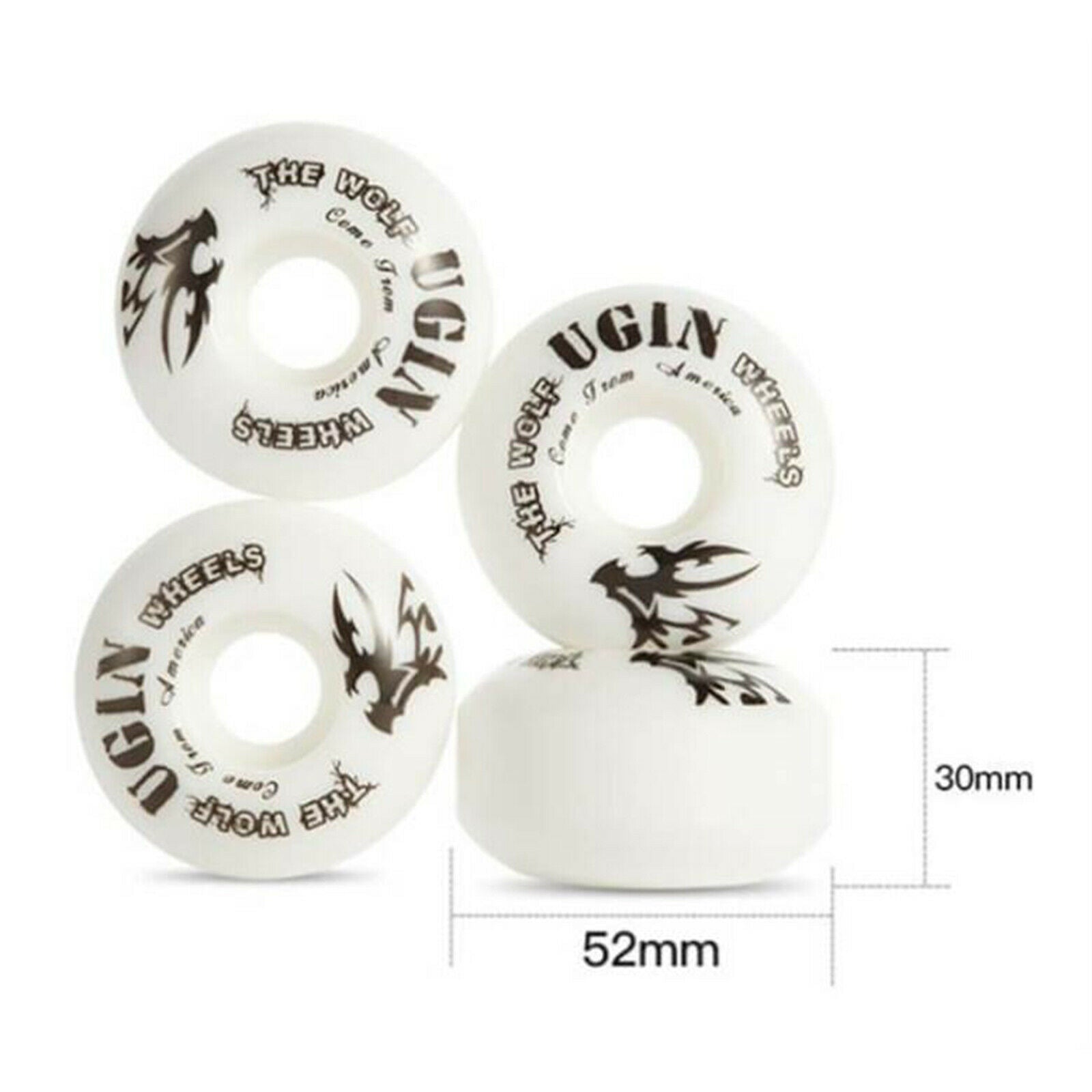 4x PU Skateboard Wheels Set 52x30mm 95A Roller Maintenance Wheel Accessories