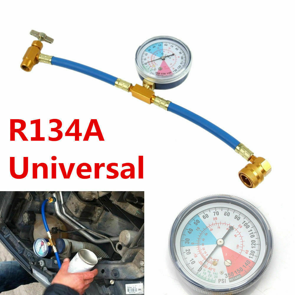 Car Accessory R134A to R12/R22 A/C Recharge Hose Pipe with Gauge 350PSI