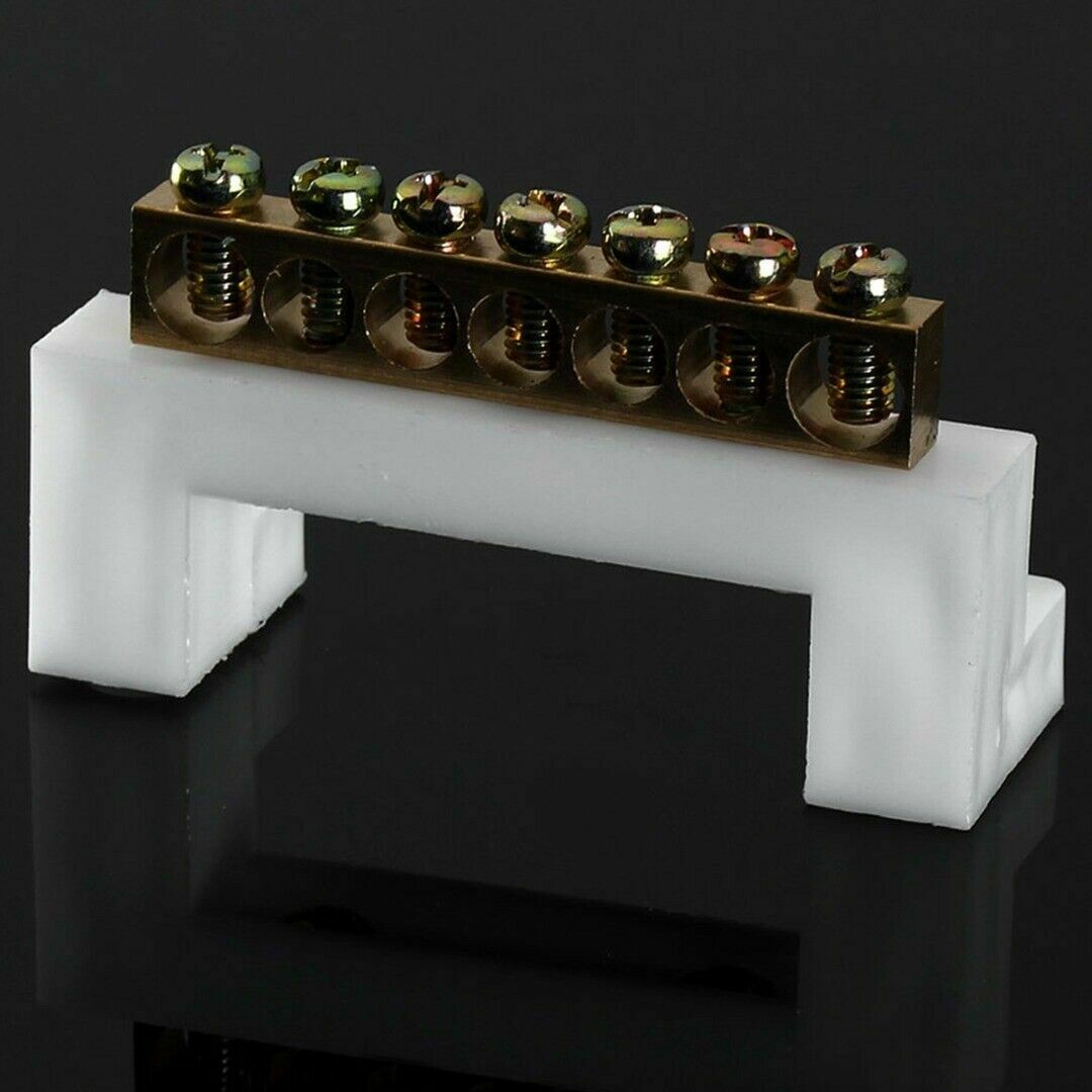 1pc 7 Positions Electric Cable Connector Screw Barrier Terminal Strip Block Bar