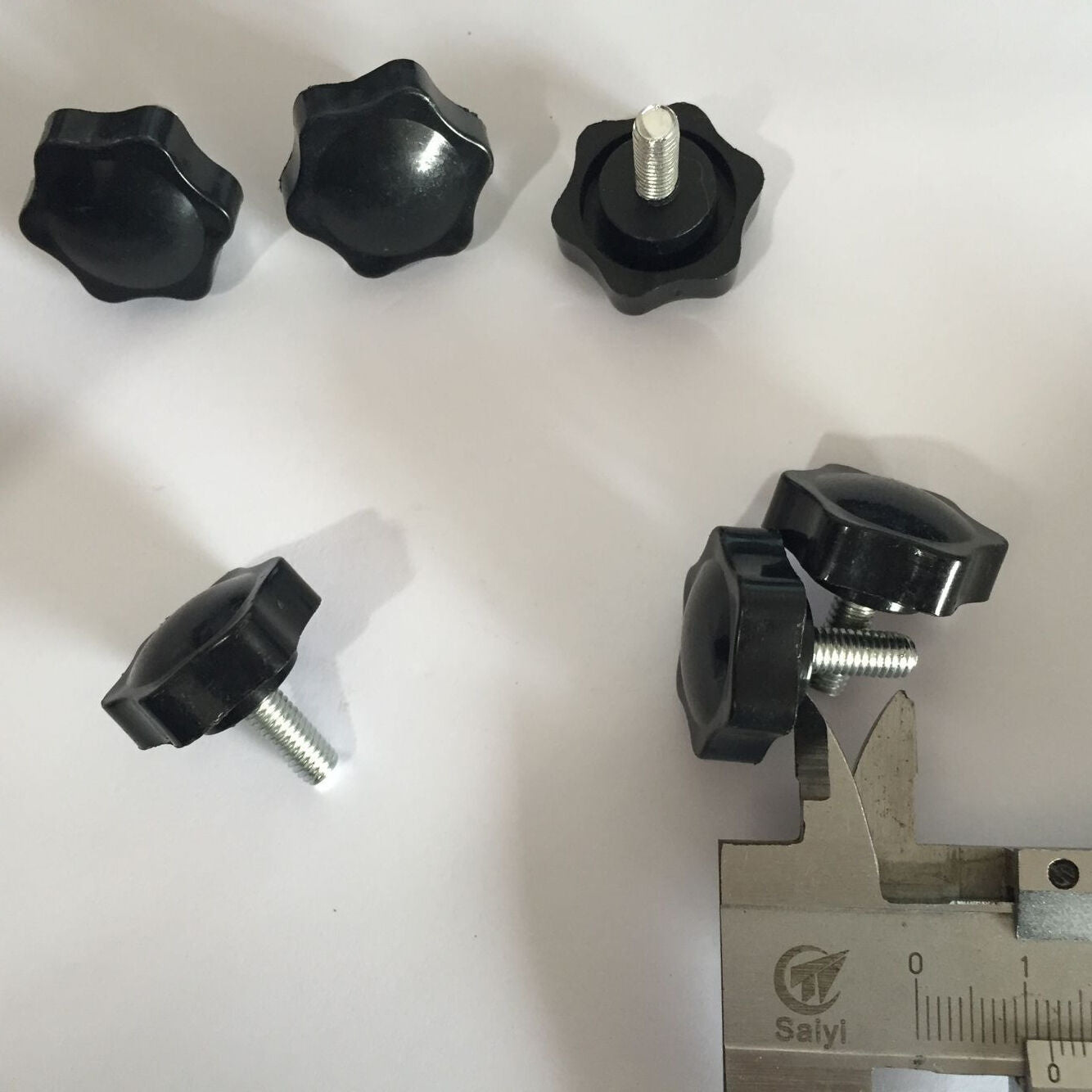 6pcs M5 Thread 12mm Length 25mm Diameter Star Head Clamping Knob