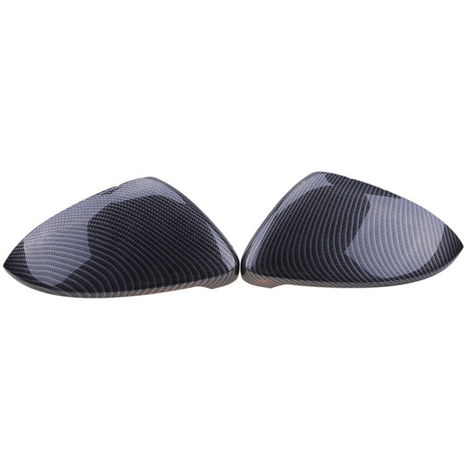 Pair Carbon Fiber Black Replacement Side Mirror Cover Caps For VW Golf GTI MK7 R