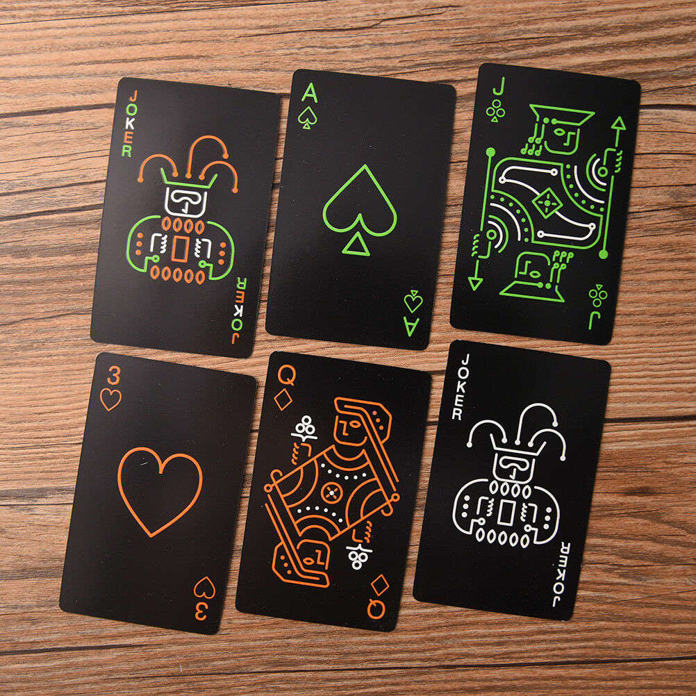 Black Fluorescen Poker Cards Night Luminous Playing Cards Board game  Nice US