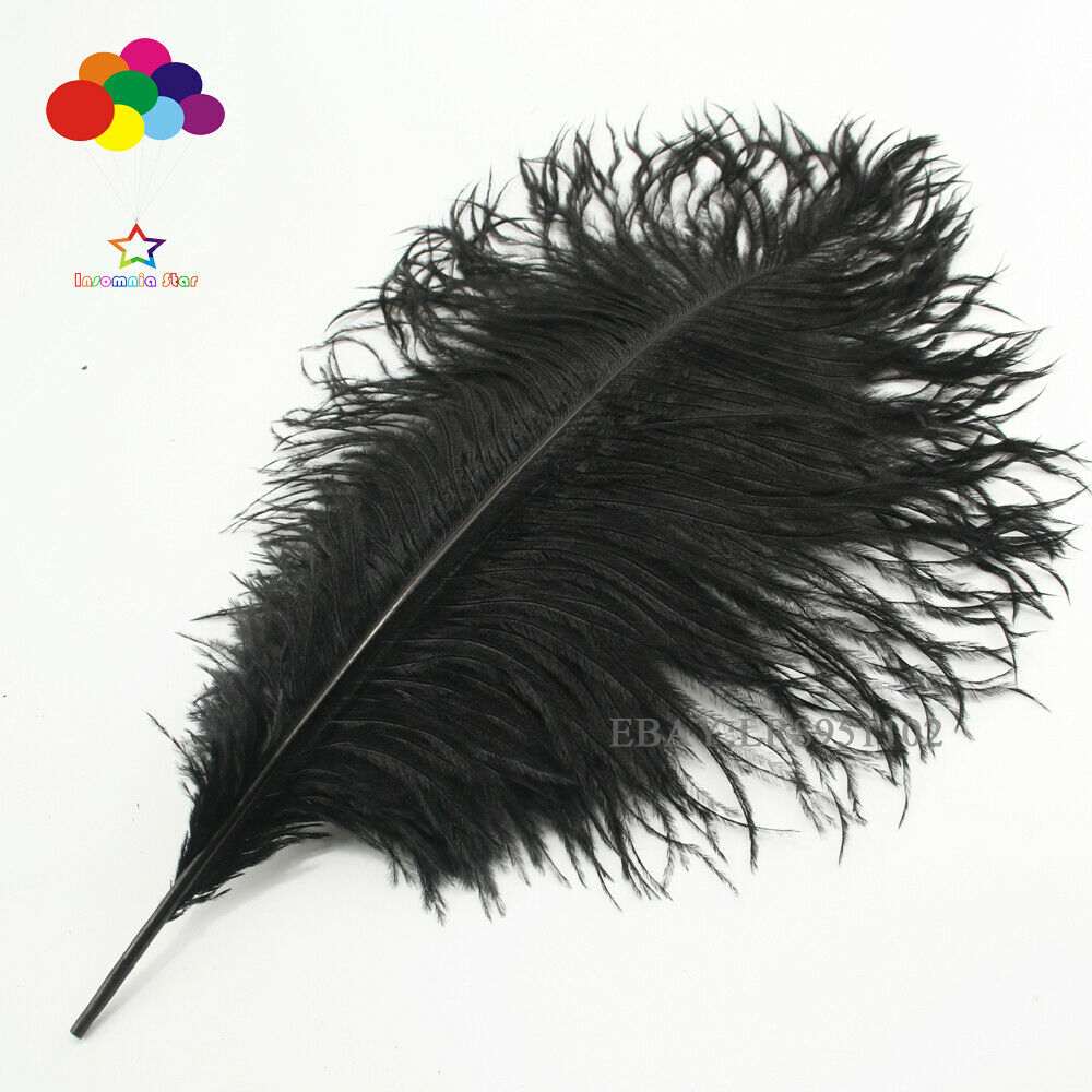 50 pcs 8-10inch balck ostrich feather plumes for wedding centerpieces decor