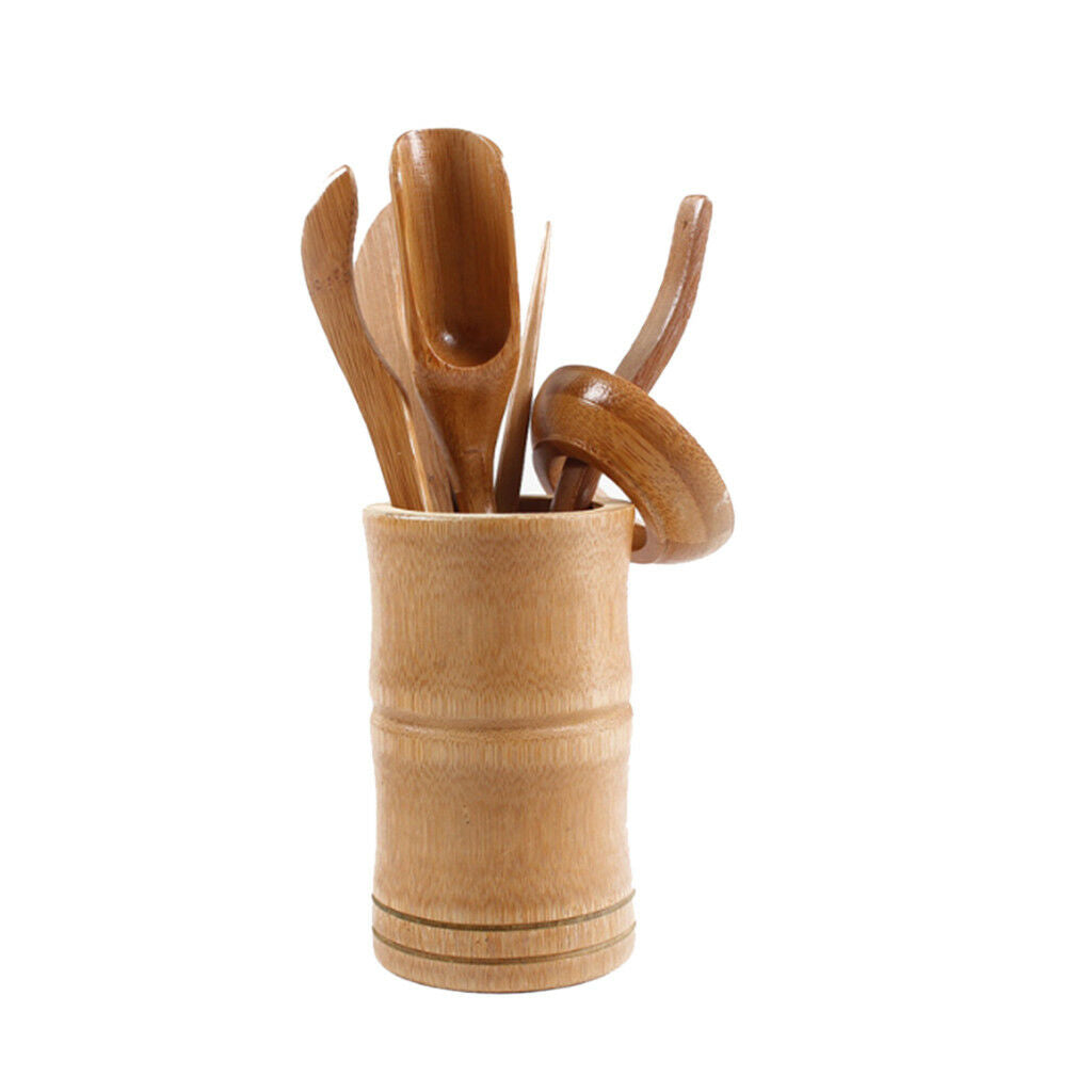 6 Pieces Bamboo Chinese Gongfu Tea Ceremony Utensils Scoop Needle Tools Set