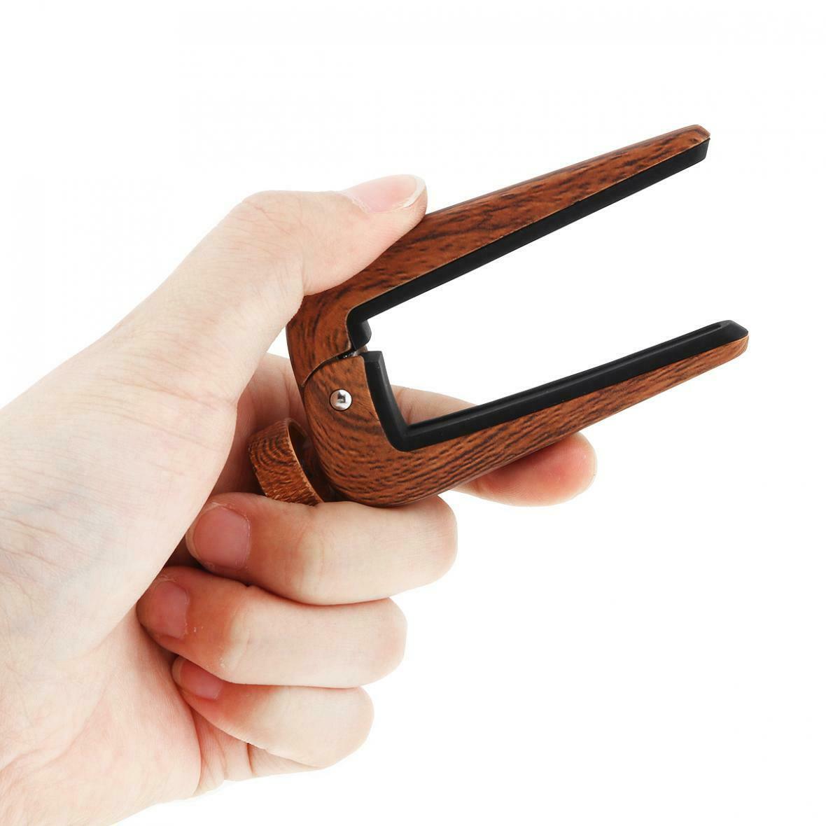 Wood Grain Adjustable Zinc Alloy Capo for Acoustic Classical Guitar & Uklele