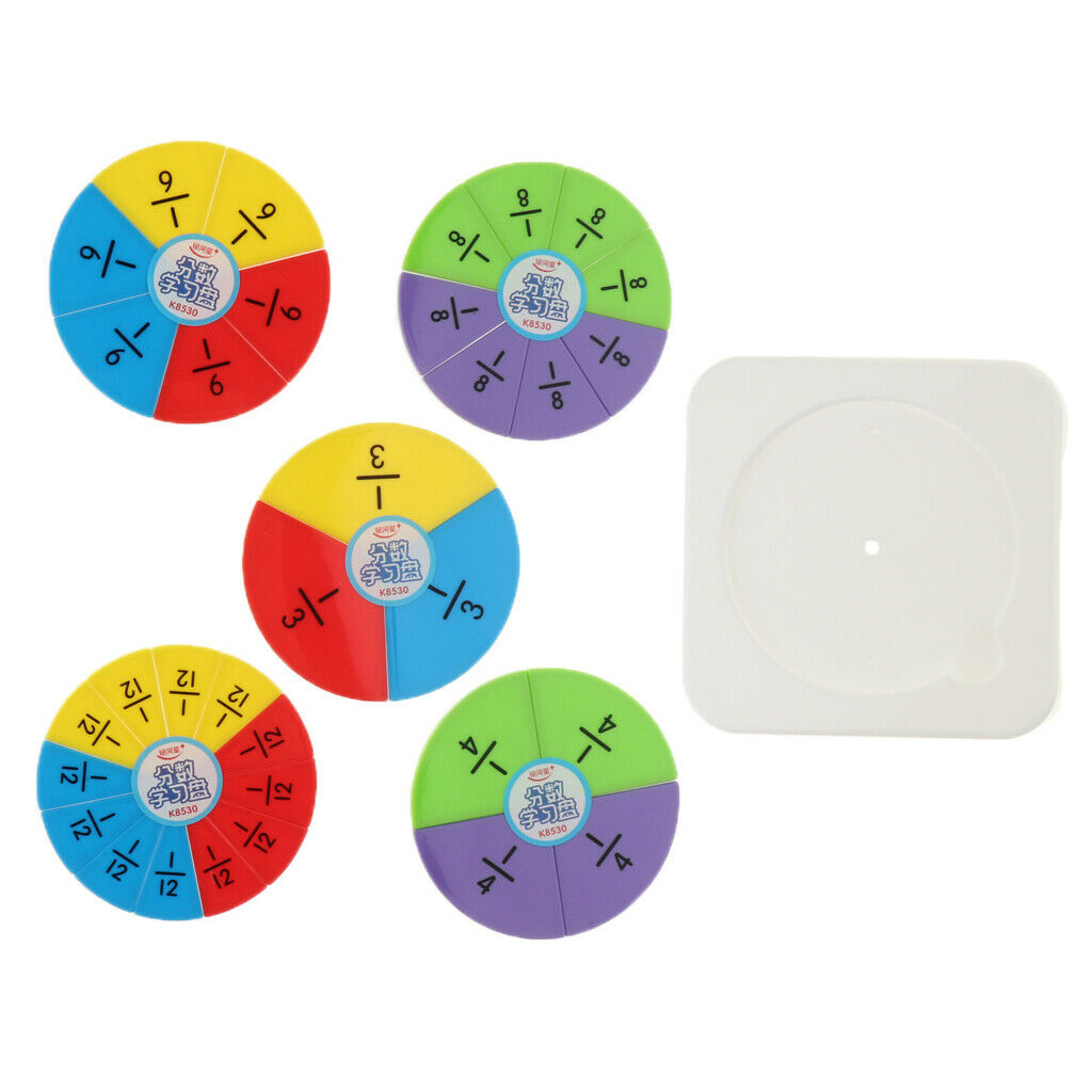 126pcs Plastic Fraction Circles Kit Trivial Pursuit Mathematics Game Pieces for