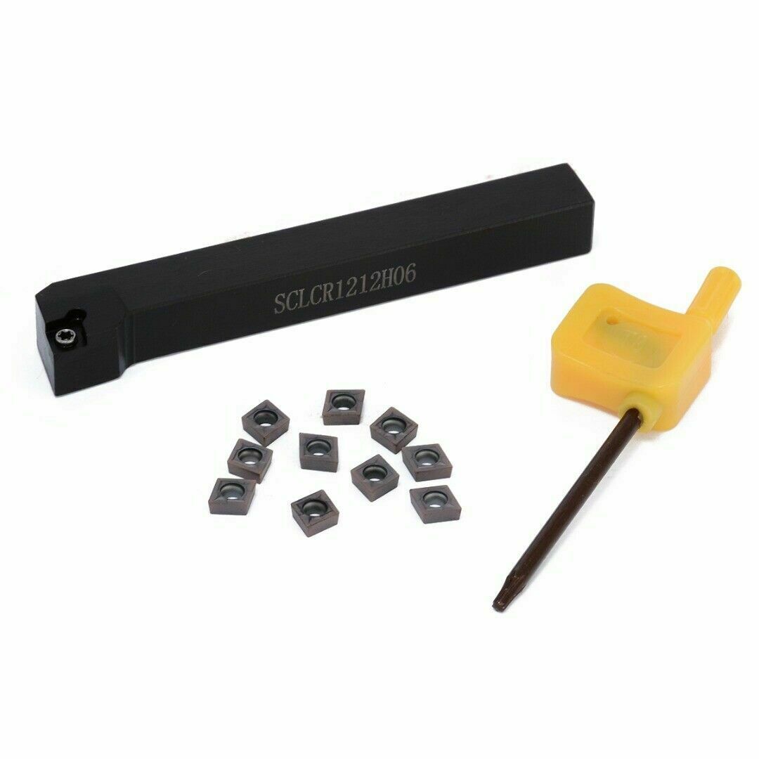 12mm SCLCR1212H06 Lathe Turning Tool Holder + CCMT060204 BP1125 Turning  Inserts