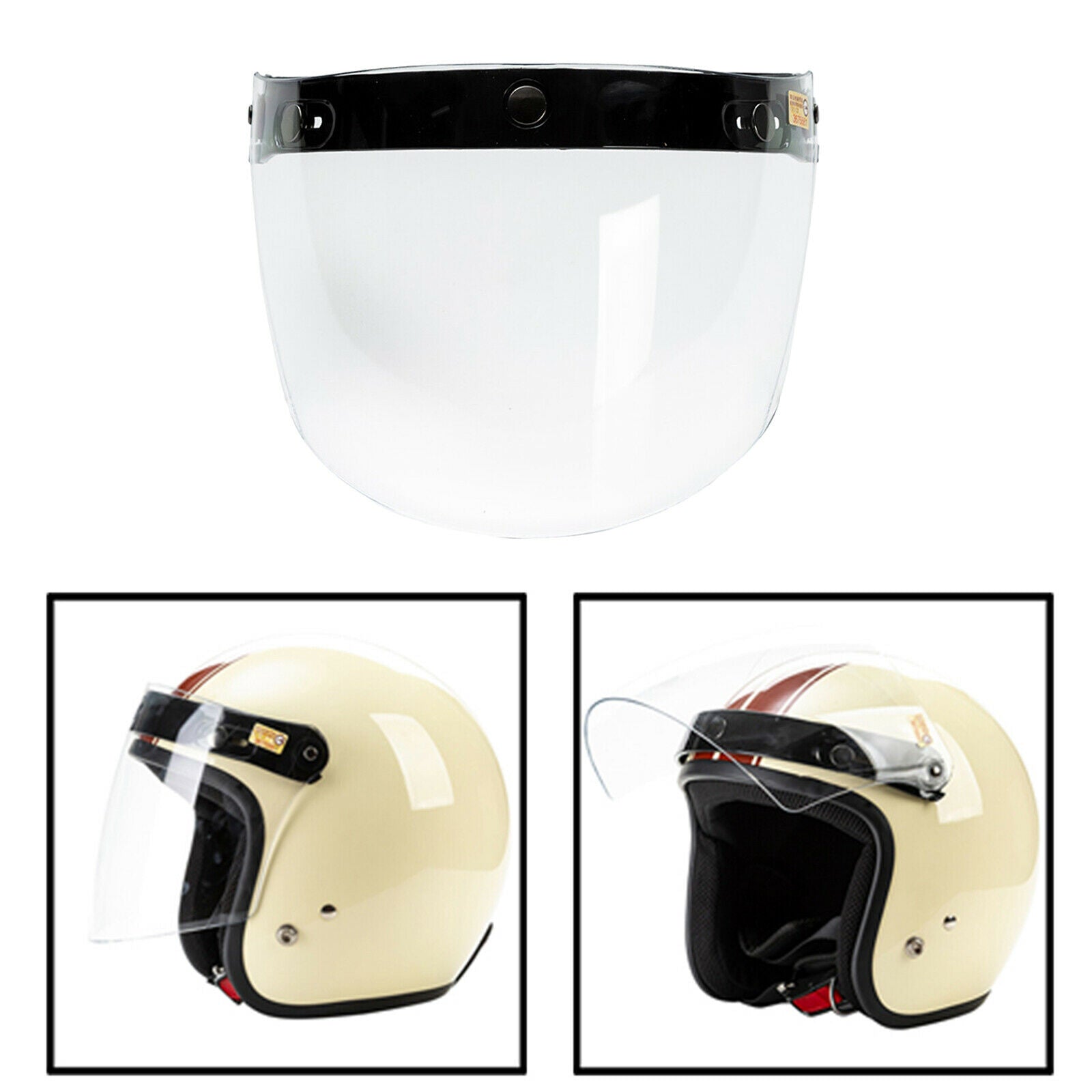 2Pcs Motorcycle Retro Open Face Helmet Visor Wind Shield Lens Anti-fog