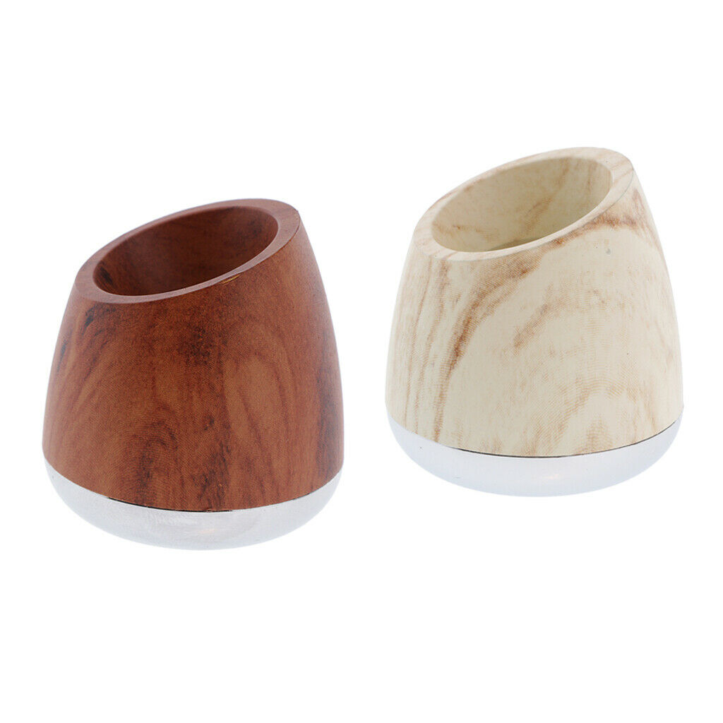 Set of 2 Wood Grain Classic Men's Shaving Safety Razors Stand Bathroom