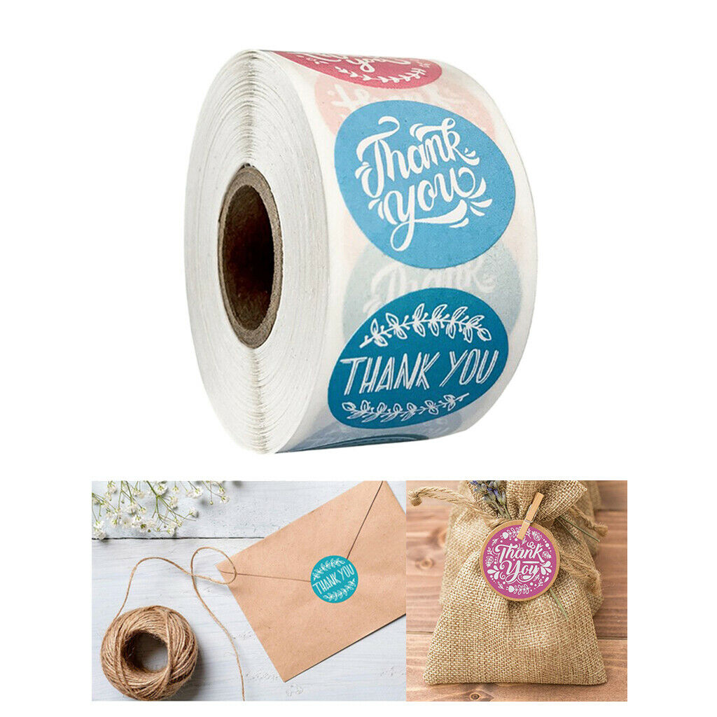 500x Thank You Packaging Sealing Stickers Floral Paper Seals Labels Craft