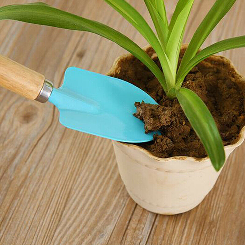 3Pcs/bag Candy Color Garden Tools Mini Trowel Rake Shovel with Wooden Handle KX