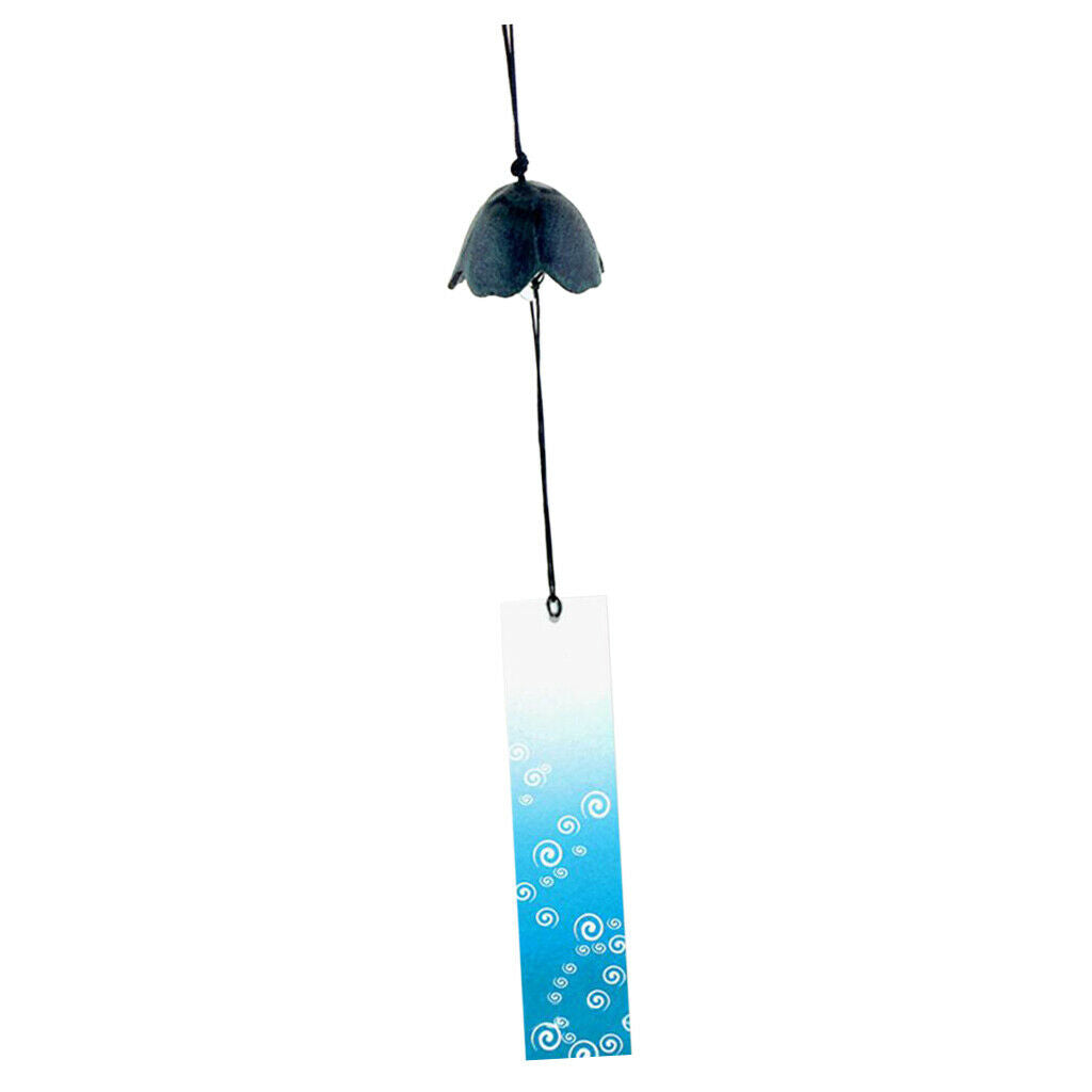 Japanese Iron Wind Chime Outdoor Garden Hanging Ornaments Platycodon-Green