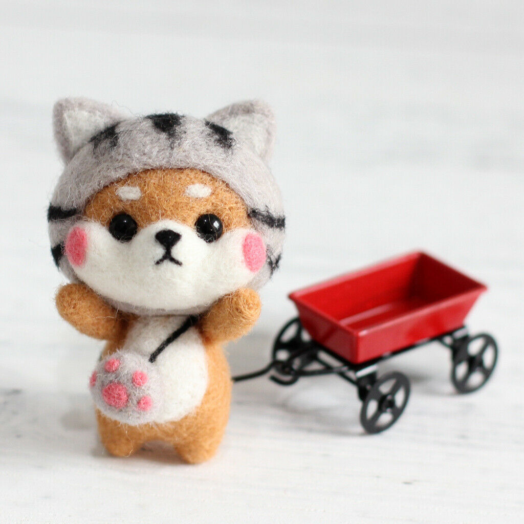 Cute Hamster Dog Needle Felting Starter Kits Felting Wool Needles Hand Crafts