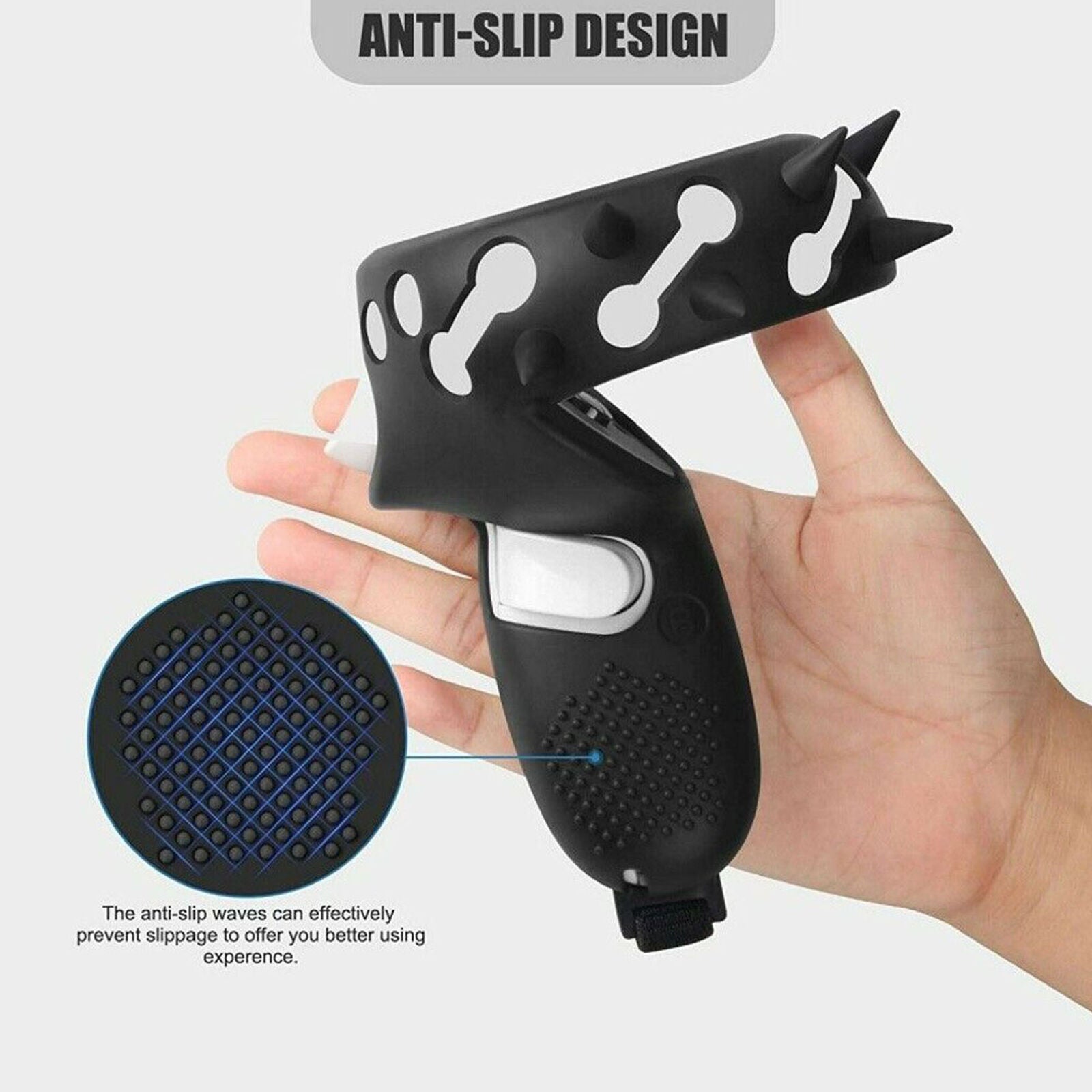 2Pack Silicone Controller Grip Cover with Wrist Knuckle Strap for Oculus Quest 2
