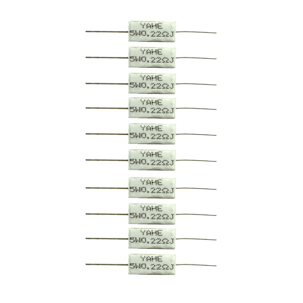 10pcs 5W 0.22 ohm +/-5% Wirewound Cement Resistor Winding Ceramic Resistance