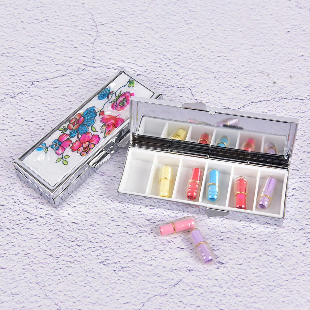 Metal Travel Pill Box Medicine Organizer Container Jewellery Storage Holde.l8