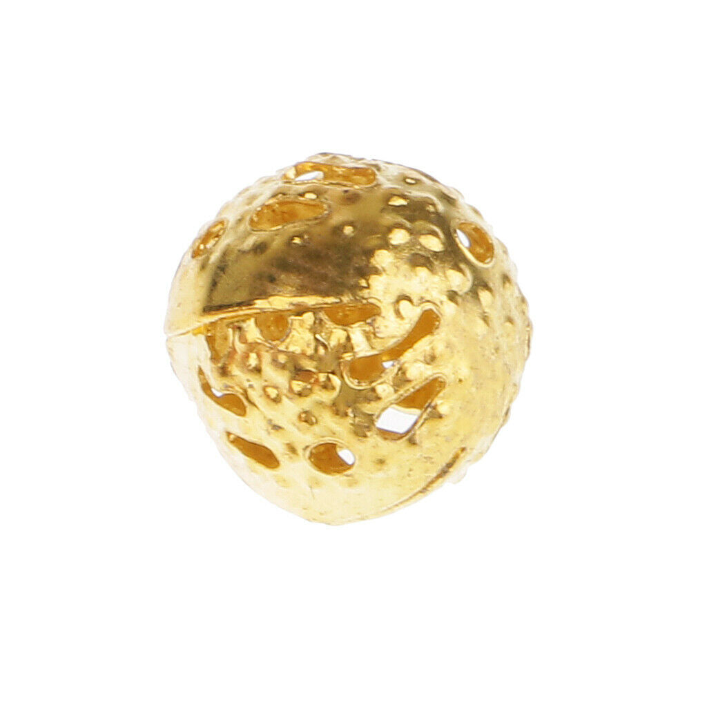 2X 100Pcs Golden Hollow Filigree Ball Loose Spacer Beads for Jewelry Making 8mm