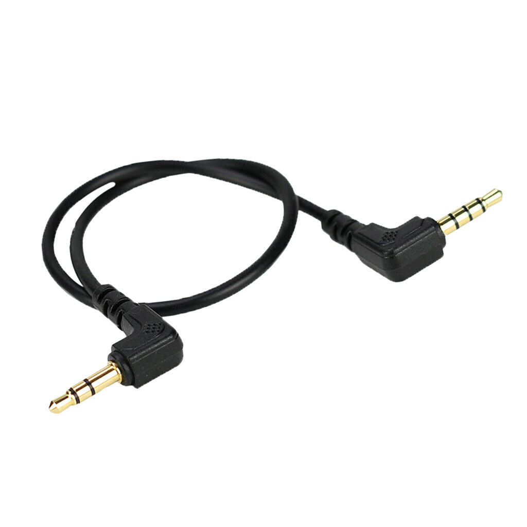 3.5mm 1/8" Right-Angle Male to 3.5mm 1/8" Male TRS Stereo Audio Cable