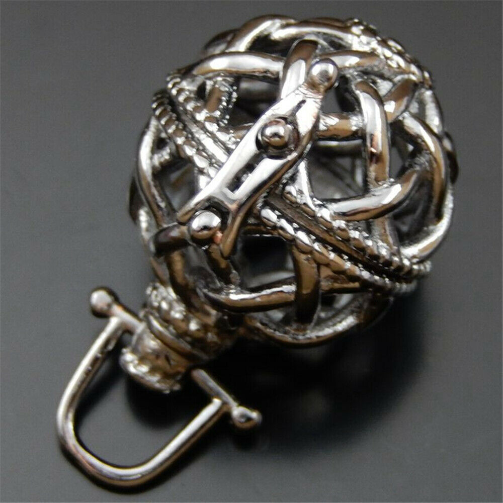 2PCS Gun Black Brass Net Hollow Bola Ball Harmony Angle Caller Locket 24*20*26mm
