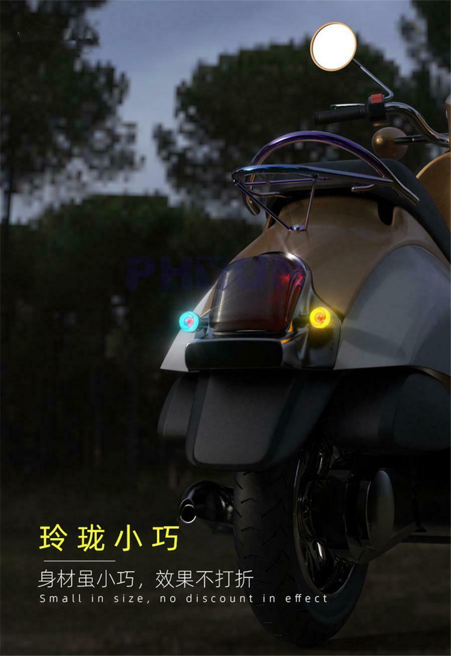 4x 12V 3 in 1 Motorcyle Turn Signal Light DRL Flashing Brake Light 3 LED Colors