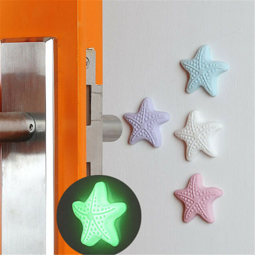 3Pcs Silicone Door Knob Crash Pad Wall Self Adhesive Luminous Guard Stopp.l8
