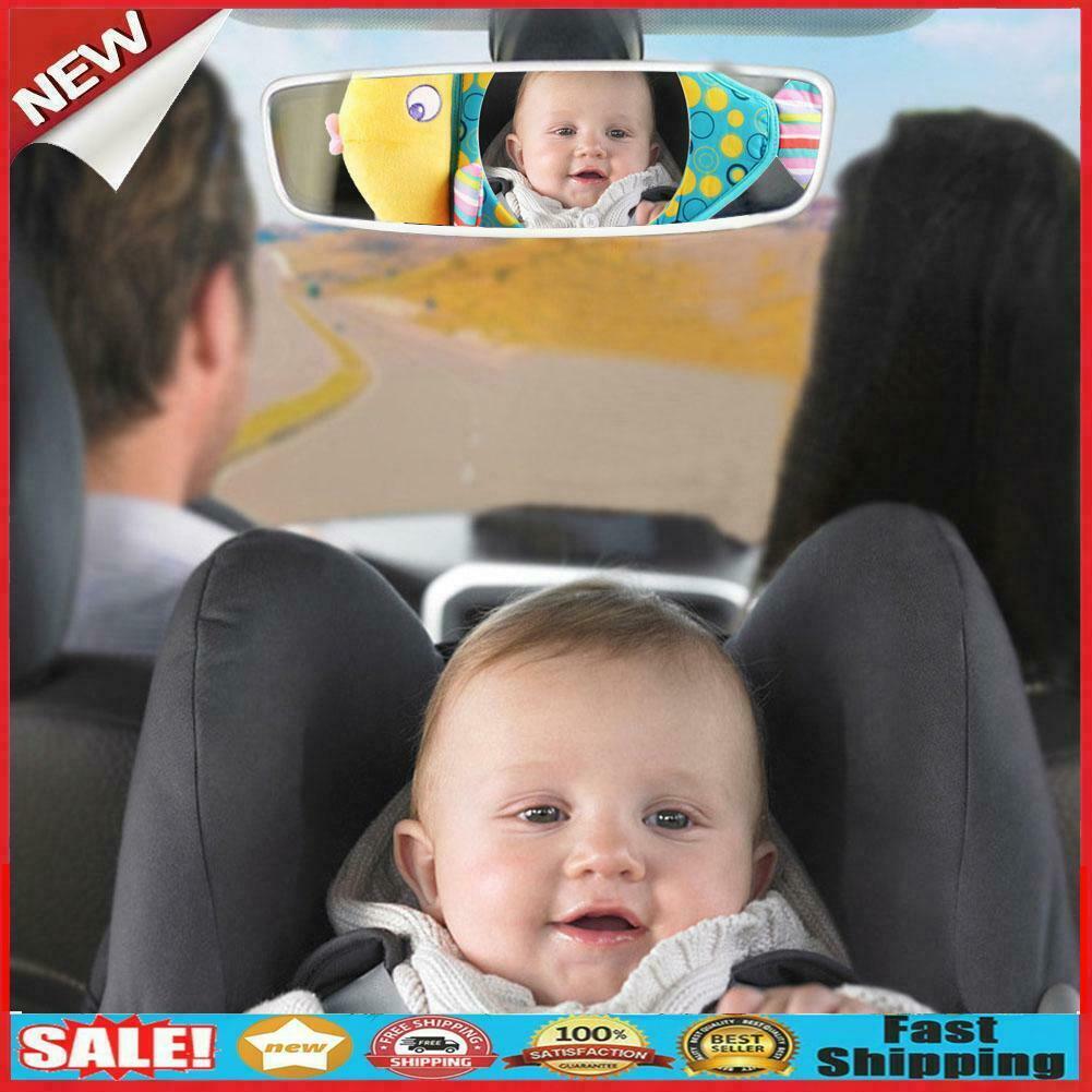 Adjustable Baby Car Back Seat Mirror Kids Fish Plush Safety View Monitor @