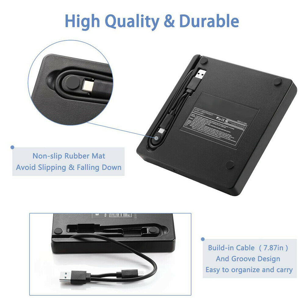 2 In 1 External Drive Burner CD RW DVD ROM Burner Reader Writer Optical Player