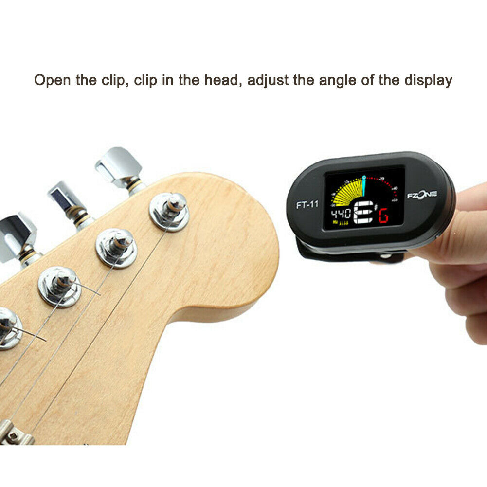 FT-11 Clip-on Tuner for Guitar Bass Violin Ukulele Guitar Tuning Instrument