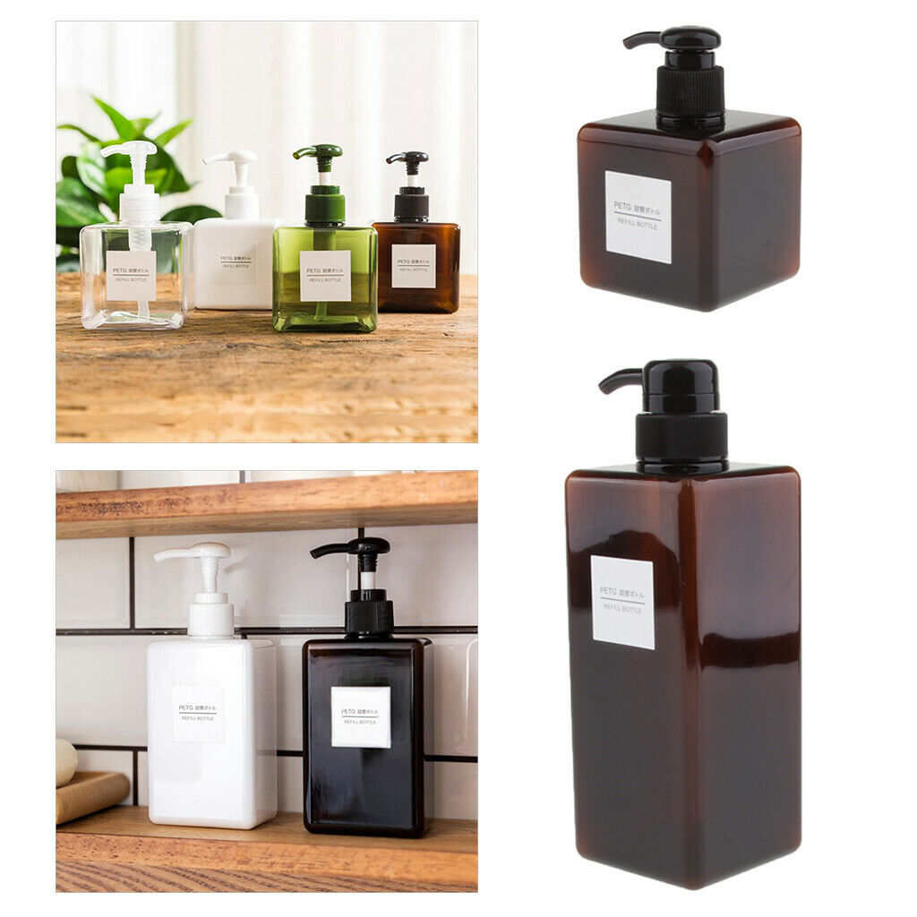 2 Pcs Empty 250ml 650ml Foaming Soap Dispenser Plastic Container for Bathroom
