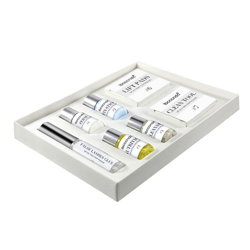 7pcs Professional Eyelash Perming Kit Eyelashes Lift Pad Glue Fixing Lotion Set