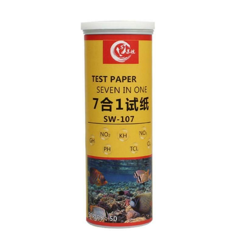 Aquarium Test Strips for Fish Tank 7 in 1 50 Strip Pack Water Testing Tool