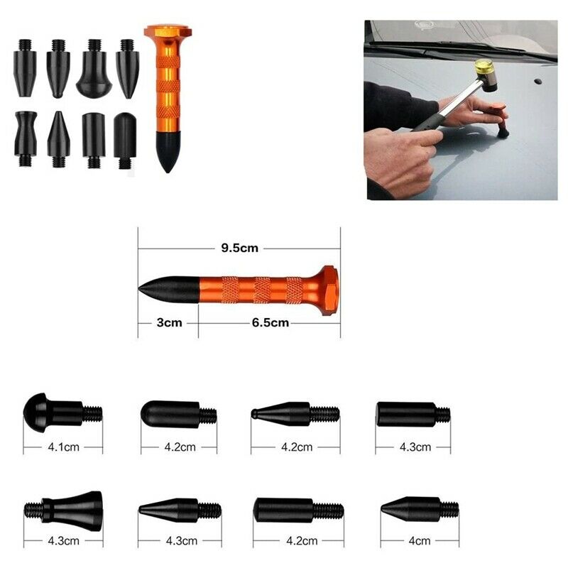 2X(Auto Body Tools Paintless Dent Repair Dent Fix Tools with 9 Heads I7J5)