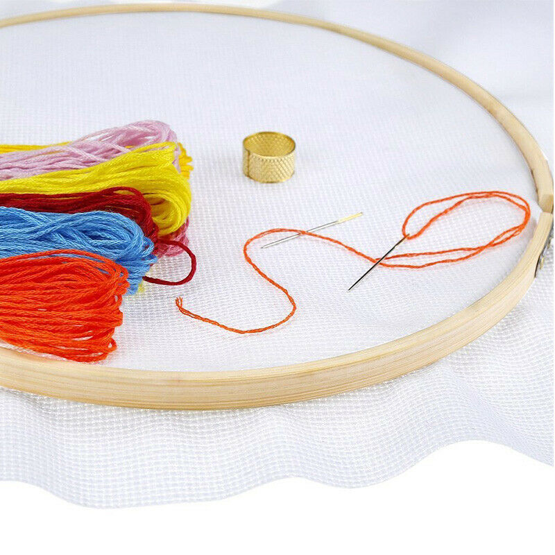 1X(6 Pieces 10 Inch Embroidery Hoops Wooden Round Adjustable Bamboo Circle C7Z7)