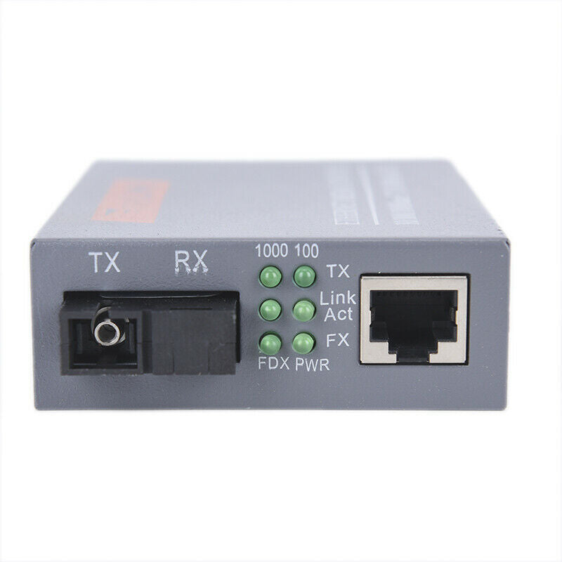 1Pair HTB-GS-03 A/BGigabit Fiber Optical Media Converter 1000Mbps 20KM US Plu.DD