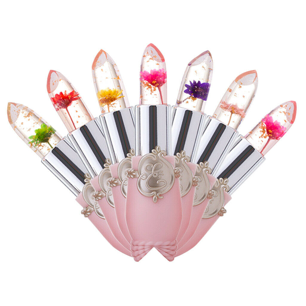 MagiDeal 2Pc Crystal Jelly Flowers Lipstick Lip Balm Temperature