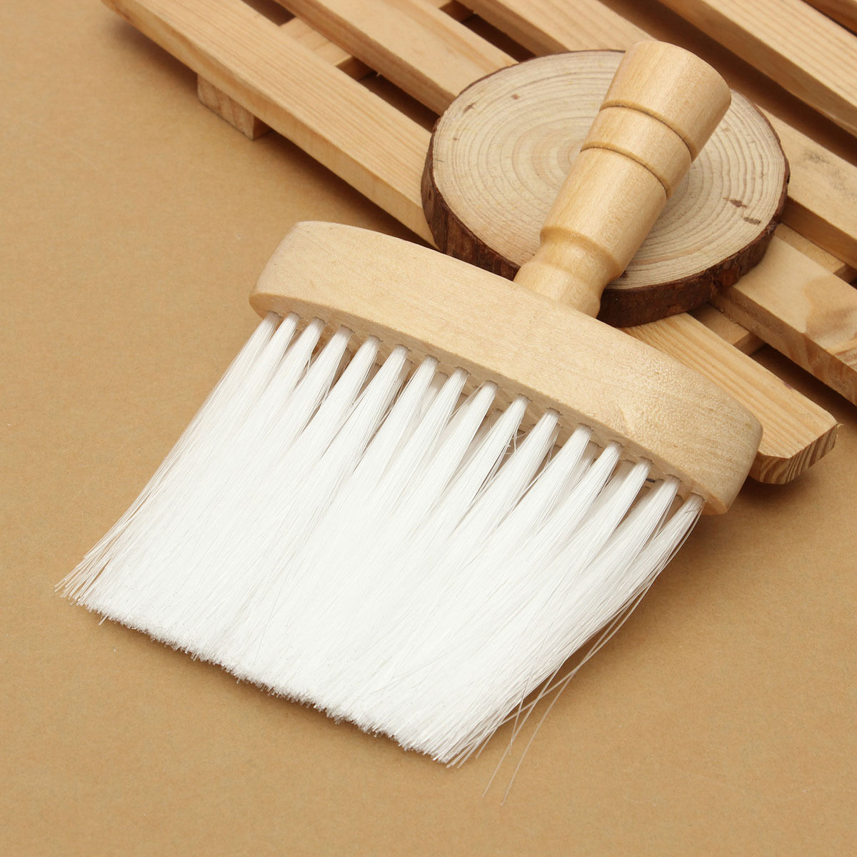 Pro Wood Neck Duster Clean Brush Barbers Hair Cutting Hairdressing Tool