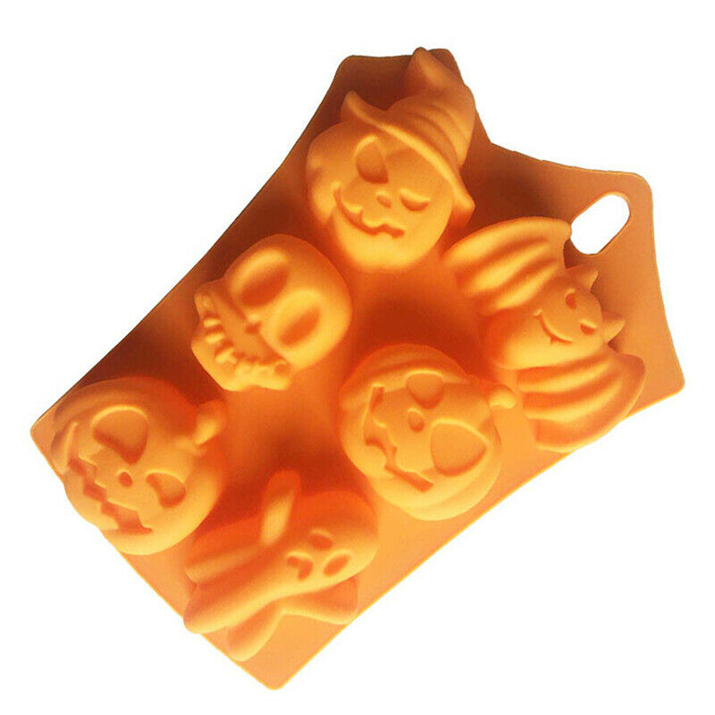 Halloween Silicone Mold Bats Spooky Pumpkin Baking Soap Maker Candy Making Mo SJ